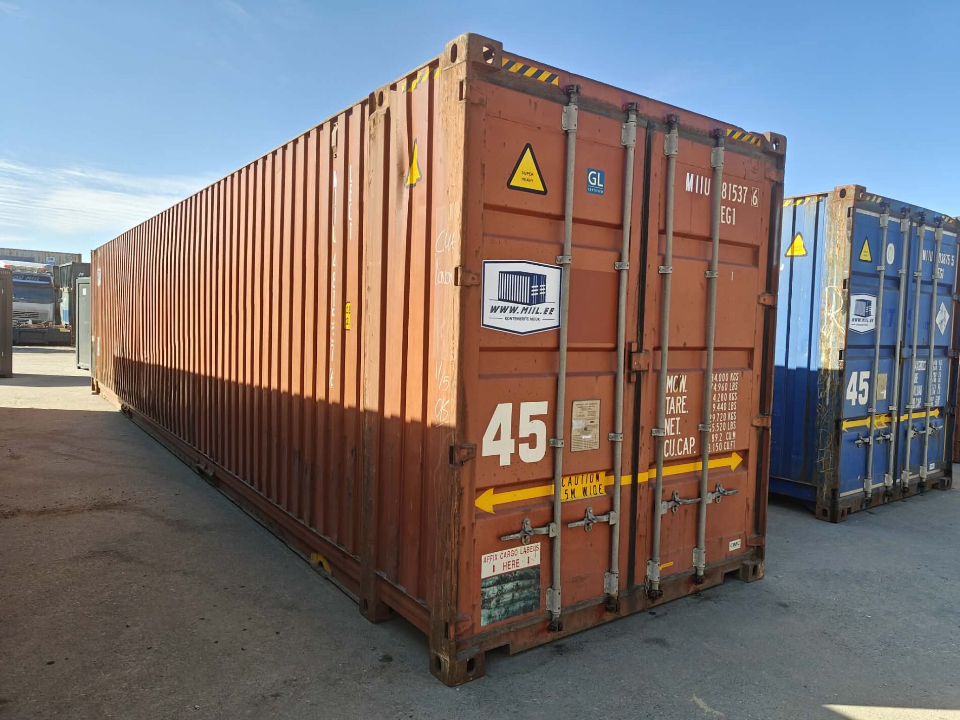 45HCPW Merekonteiner MIIU4815376 - TALLINN