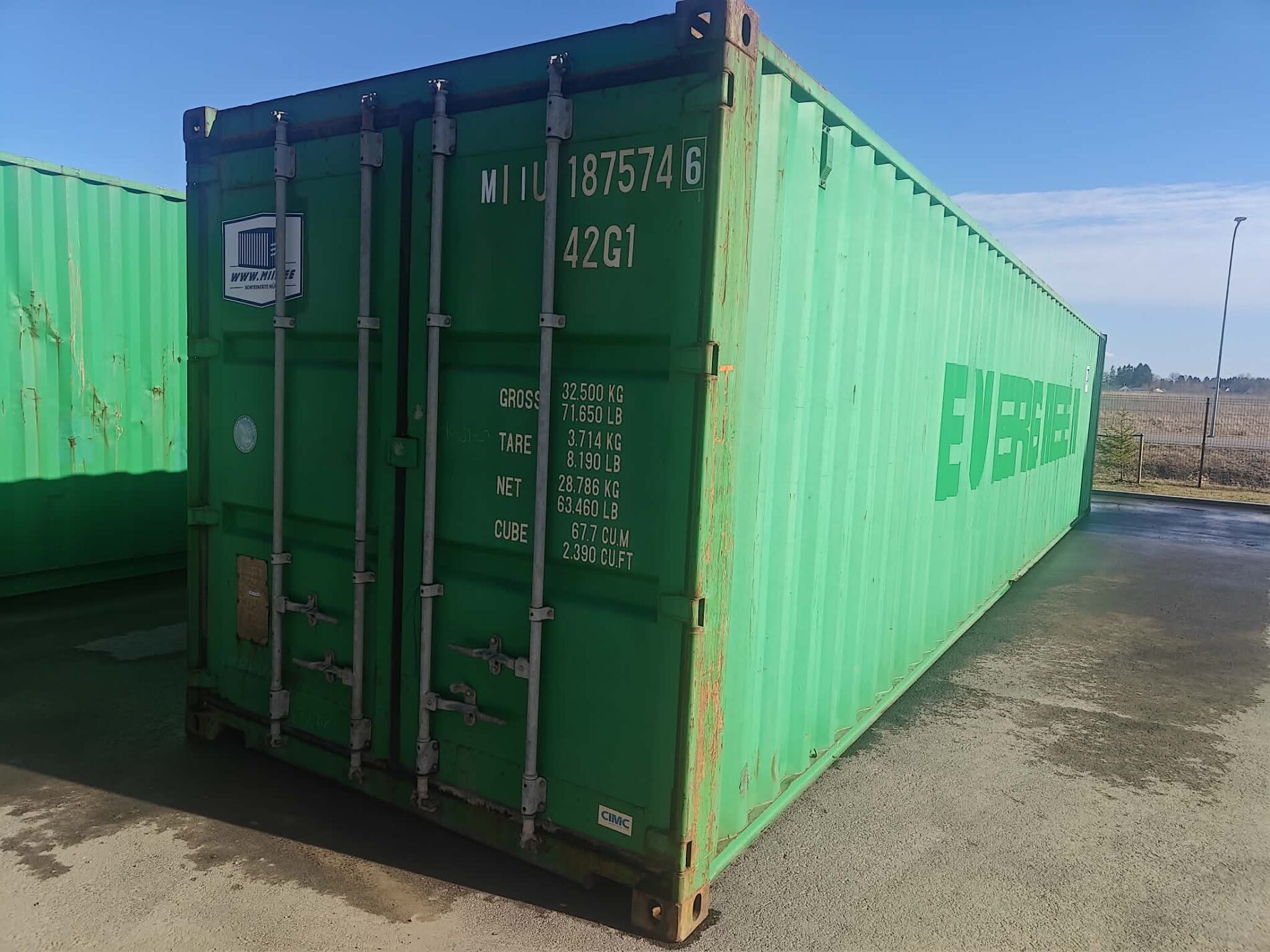 40DC Merekonteiner MIIU1875746 – TALLINN